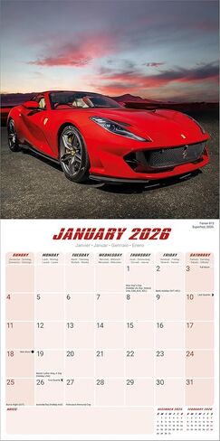 Ferrari Calendar 2026 | 12 Month Wall Calendar | Avonside Publishing | Plastic Free Packaging in Saudi Arabia