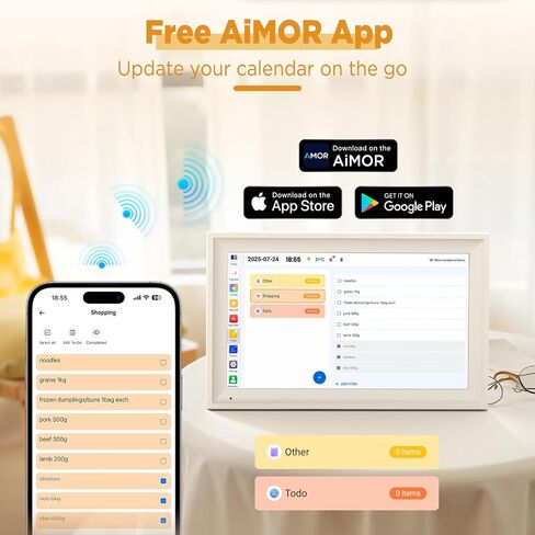 التقويم الرقمي الذكي ، المخطط ، المخطط والغطود 15.6 بوصة مع شاشة تعمل باللمس 1920 × 1080 FHD IPS - عرض تفاعلي لجداول العائلة ، وإعداد سهل لمشاركة الصور أو مقاطع الفيديو عبر تطبيق Aimor - White (Wall Mount) in Saudi Arabia