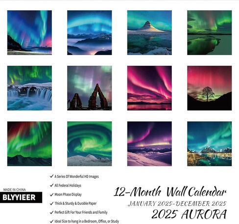 2026 تقويم الحائط ، تقويم الحائط شهري درب التبانة ، 12 "× 24" مفتوح ، منظم تقويم مخطط عائلي مع صور درب التبانة in Kuwait