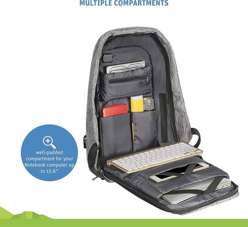 Jauch Solar Backpack London 40 مكافحة السرقة | 10W لوحة شمسية متكاملة مع منفذ شحن USB 5V | 40 لتر | مقاومة للماء ، متين | يتقاضى الهواتف الذكية والأجهزة اللوحية وأجهزة GPS وأجهزة USB الأخرى in Saudi Arabia