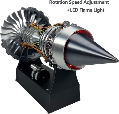 Turbofan Engine Model, Adjustable Speed TR900 Aircraft Engine Turbojet Engine Model with Light, Simulation Aero Engine Mechanical Science Education Toy Gift Decor for Adult, 28cm (Finished Version) in Saudi Arabia
