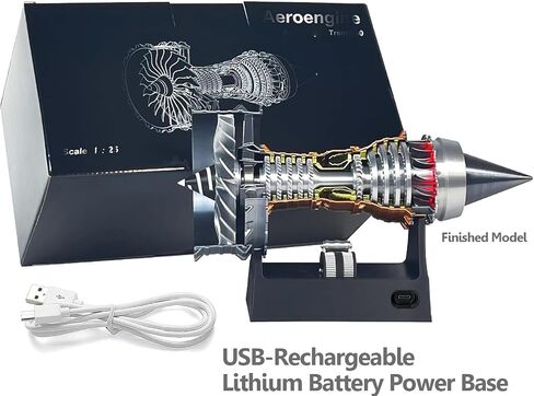 Turbofan Engine Model, Adjustable Speed TR900 Aircraft Engine Turbojet Engine Model with Light, Simulation Aero Engine Mechanical Science Education Toy Gift Decor for Adult, 28cm (Finished Version) in Saudi Arabia