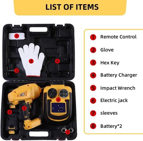 مجموعة رافعة أرضية السيارة الكهربائية STANDTALL 3 طن الكل في واحد رافعة مقصية أوتوماتيكية 12 فولت مع مفتاح ربط ومضخة نفخ الإطارات لتغيير الإطارات واستبدالها in Kuwait