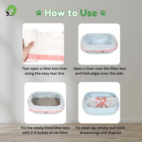 Tailhead Robot Liners – 100% Compostable - Compatible With Litter Robot 3/4 – 25" x 16" – Drawstring Close – Scent & Toxins Free – 40 Micron - Rip & Tear Resistant – 20 Count in Saudi Arabia