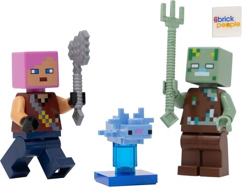 Lego Minecraft: Adventurer with Drowned and Axolotl Combo Pack - 6+ in Saudi Arabia