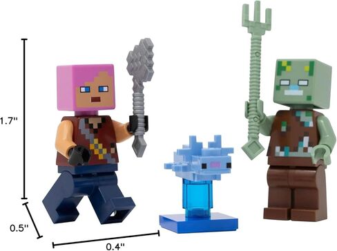 Lego Minecraft: Adventurer with Drowned and Axolotl Combo Pack - 6+ in Saudi Arabia