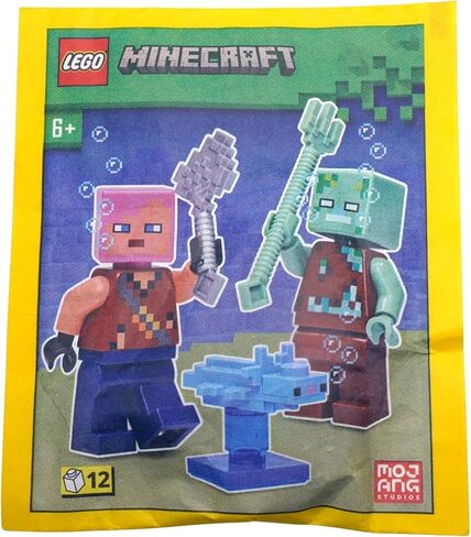 Lego Minecraft: Adventurer with Drowned and Axolotl Combo Pack - 6+ in Saudi Arabia