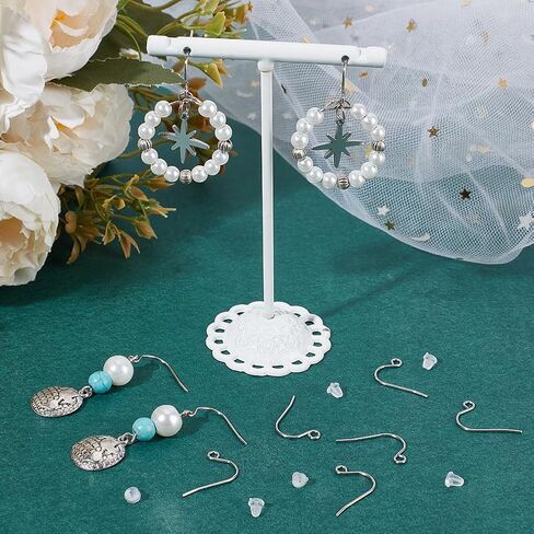 Beebeecraft 1 Box 300Pcs 316 Surgical Stainless Steel Earring Hooks with Loop Dangle Earring Findings for DIY Jewelry Making (Pin: 0.7mm/0.03in, 21 Gauge) in Saudi Arabia