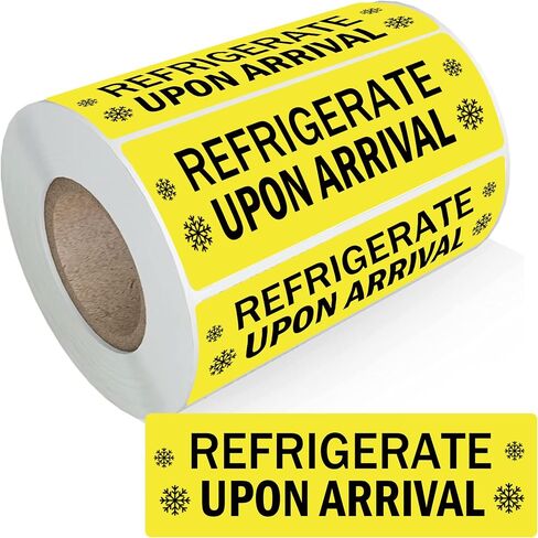 Refrigerate Upon Arrival Stickers 1x3 Inch Keep Refrigerated Food Packaging Warning Shipping Labels Keep Cold Food Service Pharmacy Stickers for Pharmacy Drug Stores (Green) in Saudi Arabia
