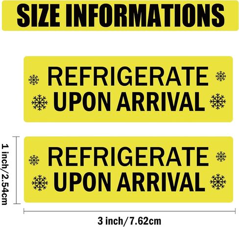 Refrigerate Upon Arrival Stickers 1x3 Inch Keep Refrigerated Food Packaging Warning Shipping Labels Keep Cold Food Service Pharmacy Stickers for Pharmacy Drug Stores (Green) in Saudi Arabia