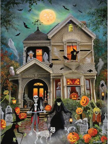 Bits and Pieces an Eerie Welcome Jigsaw Puzzles for Adults - Haunted House Halloween, No 2 Pieces Alike (500 Piece Puzzle) in Saudi Arabia