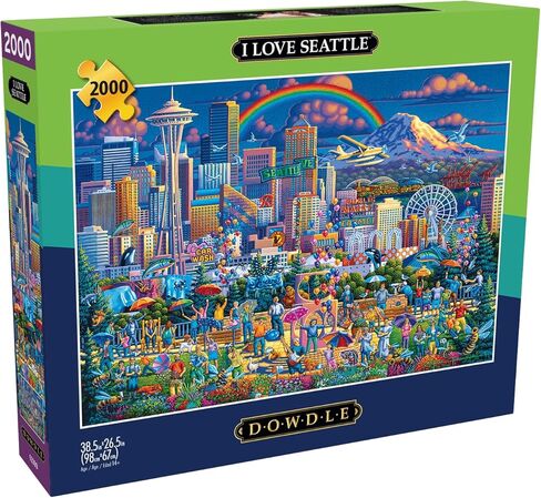 Buffalo Games - Eric Dowdle - I Love Seattle - 2000 Piece Jigsaw Puzzle للبالغين - اللغز الصعبة مثالية لليالي اللعبة - الحجم النهائي هو 38.50 × 26.50 in Saudi Arabia