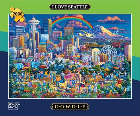 Buffalo Games - Eric Dowdle - I Love Seattle - 2000 Piece Jigsaw Puzzle للبالغين - اللغز الصعبة مثالية لليالي اللعبة - الحجم النهائي هو 38.50 × 26.50 in Saudi Arabia
