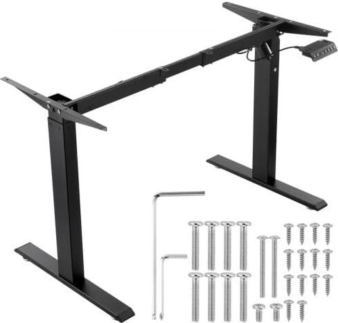 Standing Desk Frame, Adjustable 27.6-46.1 inch Height & 35.4-53.2 inch Length Electric Stand Up Computer Desk Legs, Ergonomic DIY Workstation Base for Home and Office (Black Frame Only) in Saudi Arabia