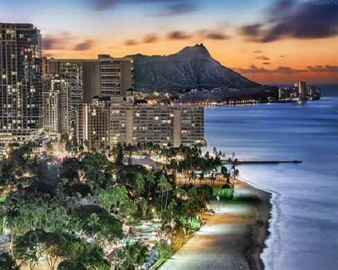 OKSGYTA Painting Honolulu Morning Sunrise Ocean Coast Hawaii Paint by Numbers DIY Unique Canvas Oil Painting Kit Digital Painting 16x20 Inch No Frame in Saudi Arabia