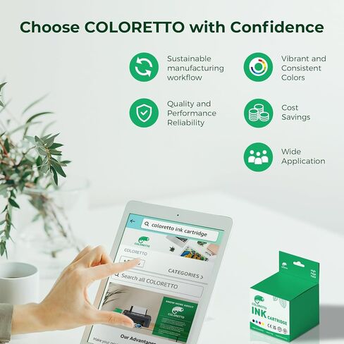 Coloretto 65XL Black Ink Cartridge Presentive for HP 65 Black Ink Cartridge ، 65 XL Work with Envy 5000 5055 5052 5014 5010 5070 Deskjet 3755 3772 3700 2652 3752 3750 ink for hp65xl in Kuwait