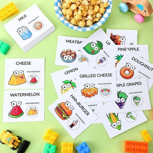 Marspark 60 PCS Partner Baining Cards 30 paize Food Matching Game Game Cartoonning Peanut Butter Butter Calls in Saudi Arabia