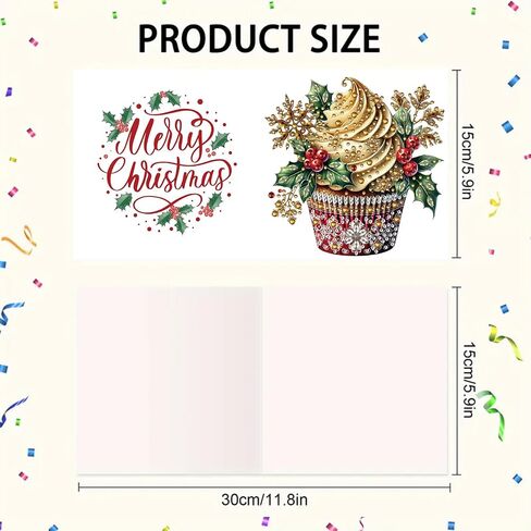 6pcs عيد الشكر بطاقة المعايدة DIY Diy Diamond Art Painting بطاقات المعايدة على شكل ماس خاص الخريف بركة طي البطاقات الفنون الحرف لمهرجان عيد الميلاد (عيد الشكر) in Kuwait