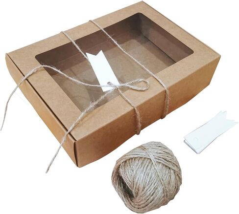 30 Pack Small Gift Boxes With Viewing Clear Windows Lid,7.87"x3.93"x0.78" Cajas De Regalo Gift Box For Present, Handmade Diy Packaging,Wedding,Birthday,Graduation, (white) in Saudi Arabia