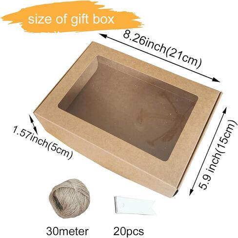 30 Pack Small Gift Boxes With Viewing Clear Windows Lid,7.87"x3.93"x0.78" Cajas De Regalo Gift Box For Present, Handmade Diy Packaging,Wedding,Birthday,Graduation, (white) in Saudi Arabia