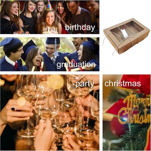 30 Pack Small Gift Boxes With Viewing Clear Windows Lid,7.87"x3.93"x0.78" Cajas De Regalo Gift Box For Present, Handmade Diy Packaging,Wedding,Birthday,Graduation, (white) in Saudi Arabia