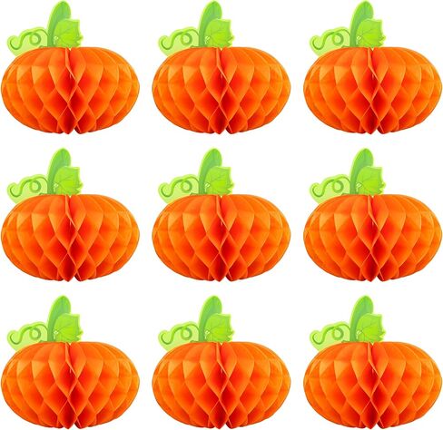 Gyufise 6pcs طاولة اليقطين المركزية الورق القرع قرع قرع القرع المركزية الأنسجة ثلاثية الأنسجة القرع معلقة لعيد عيد الشكر لمستلزمات حفلة الخريف in Kuwait