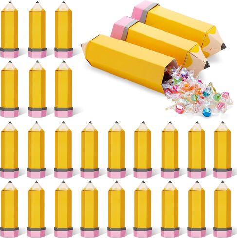 Feifeiya 24 Pcs Pencil Treat Boxes Paper Pencil Candy Favor Gift Boxes for Christmas Thanks Teacher Appreciation Gifts School Classroom Party Favor Supplies(Multicolor) in Saudi Arabia