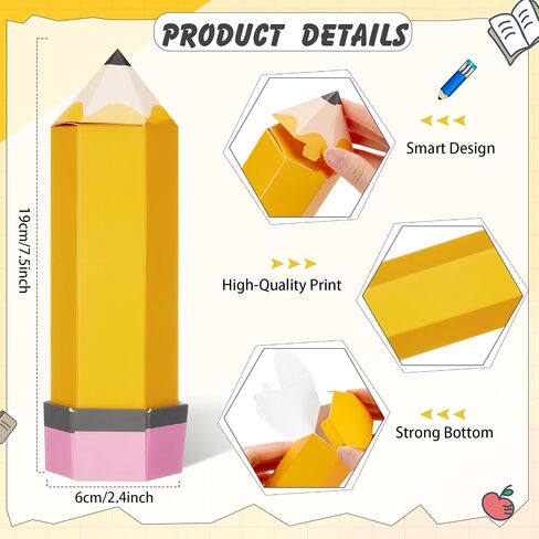 Feifeiya 24 Pcs Pencil Treat Boxes Paper Pencil Candy Favor Gift Boxes for Christmas Thanks Teacher Appreciation Gifts School Classroom Party Favor Supplies(Multicolor) in Saudi Arabia