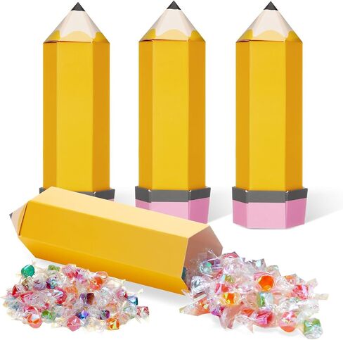 Feifeiya 24 Pcs Pencil Treat Boxes Paper Pencil Candy Favor Gift Boxes for Christmas Thanks Teacher Appreciation Gifts School Classroom Party Favor Supplies(Multicolor) in Saudi Arabia
