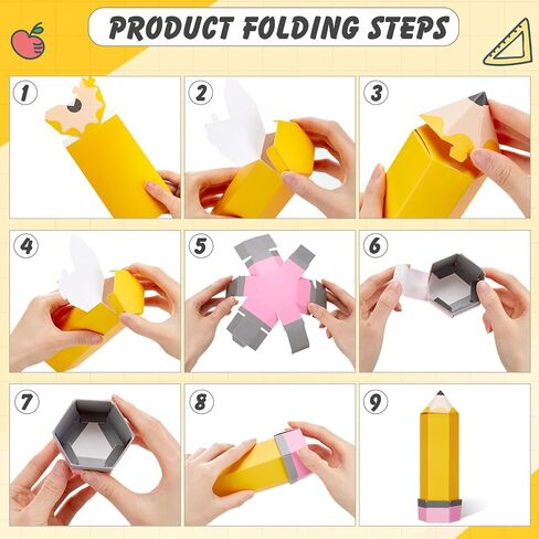 Feifeiya 24 Pcs Pencil Treat Boxes Paper Pencil Candy Favor Gift Boxes for Christmas Thanks Teacher Appreciation Gifts School Classroom Party Favor Supplies(Multicolor) in Saudi Arabia