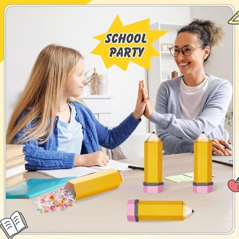 Feifeiya 24 Pcs Pencil Treat Boxes Paper Pencil Candy Favor Gift Boxes for Christmas Thanks Teacher Appreciation Gifts School Classroom Party Favor Supplies(Multicolor) in Saudi Arabia
