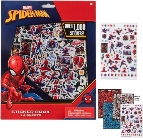 Marvel Spiderman Stickers for Kids, 14 Sheet Spiderman Sticker Book Set Including Puffy Stickers, 1200+ Stickers in Saudi Arabia
