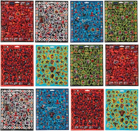 Marvel Spiderman Stickers for Kids, 14 Sheet Spiderman Sticker Book Set Including Puffy Stickers, 1200+ Stickers in Saudi Arabia