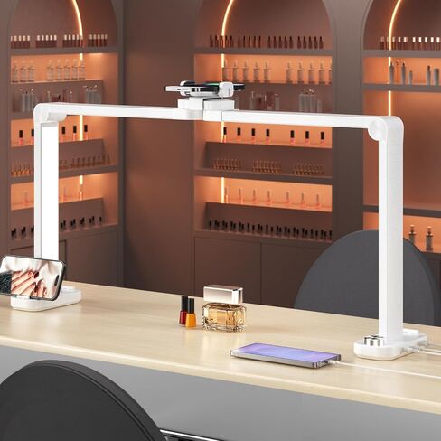 Nail Light for Desk,34 Inch 48W Half Moon Light-Adjustable 3000K-6000K Color Temp, 0-100% Brightness,Nails lamp with Phone Stand,for Nails Art,Tattoo,Eyebrow,Beauty,Reading,Salon in Saudi Arabia