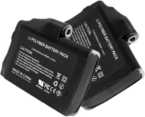 7.4V 5000mAh Li-Polymer Rechargeable Battery Pack Replacement Set Compatible with Heated Gloves Liners Mittens Socks Vest Jacket Hand Muff Charger 7.4v Battery(5000mAh) in Saudi Arabia