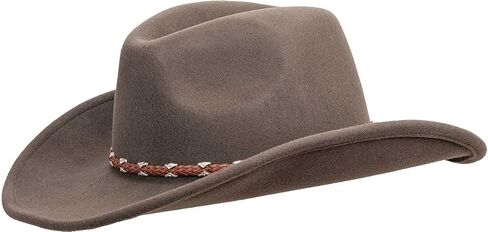 Outback Trading Men's Wallaby Durable Wool Western Cowboy Hat with Wire Brim & Hatband with Buckle in Saudi Arabia