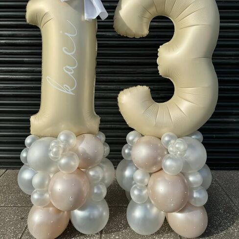 البالونات الرملية ذات اللؤلؤ الأبيض أحجام مختلفة ، بالونات بيج بيرل جارلاند في 18 12 10 5 5 بوصة البالون العاجي البوهو محايد لحفل الزفاف دش التخرج الذكرى السنوية in Kuwait