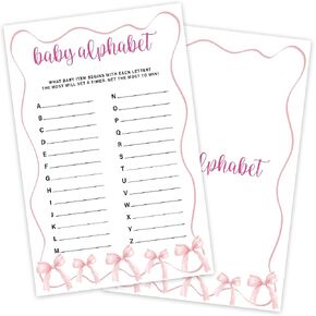 Who Knows Mommy Best Card, Baby Shower Games for Boy or Girl, 30 Pink Bow Game Cards, Gender Reveal Announcement Party Activity Supplies-A17 in Kuwait