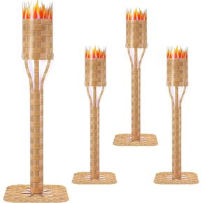 Soulchen 12 Sets Tiki Torch Table Decorations Hawaiian Party Centerpieces Summer Beach Tropical Party Supplies For Tropical Tiki Table ornament in Kuwait