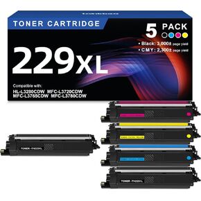 TN229XL 229XL TN229 High Yield Toner Cartridge Compatible Replacement for Brother TN229XL TN229 Works with Brother MFC-L3720CDW MFC-L3765CDW MFC-L3780CDW HL-L3220CDW HL-L3280CDW Printer (5-Pack) in Kuwait