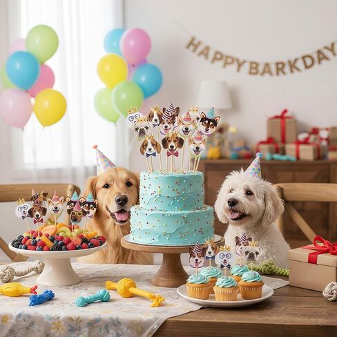 16 PCS Pet Dog Cupcake Toppers - Puppy Cupcake Toppers, Dog Cake Topper, Dog Birthday Decorations in Saudi Arabia