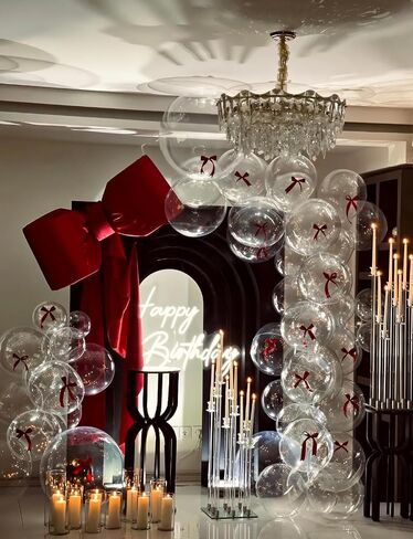 36 Inch Bobo Balloons – Transparent Clear Bubble Balloons for Stuffing with Helium, 12 Pcs Large Balloon for DIY Party Decor, Birthday, Wedding, Baby Shower, Anniversary, Indoor Outdoor Celebration in Saudi Arabia