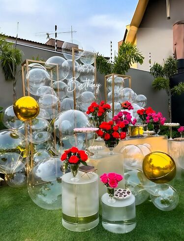 36 Inch Bobo Balloons – Transparent Clear Bubble Balloons for Stuffing with Helium, 12 Pcs Large Balloon for DIY Party Decor, Birthday, Wedding, Baby Shower, Anniversary, Indoor Outdoor Celebration in Saudi Arabia
