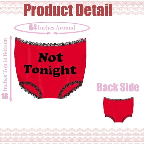 Funny Underwear for Women, Joke Gag Gift Big Mom Undies, Men Halloween Christmas Bride Wedding Game Pink (Red) in Saudi Arabia