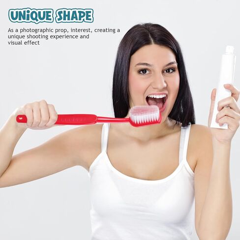MAGICLULU 2pcs Giant Toothbrush: Oversized Toothbrush Photo Prop for Prank Parties, Stage Performances, Store Displays, and Fun Event Decorations (Red, Blue) in Saudi Arabia