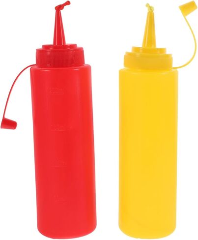 Garneck 2pcs الخردل المزيف وزجاجة Ketchup Teys Prank Toys Novelty Squirt Funny Comply Squirt Bottion for البالغين أطفال عيد الهالوين in Saudi Arabia