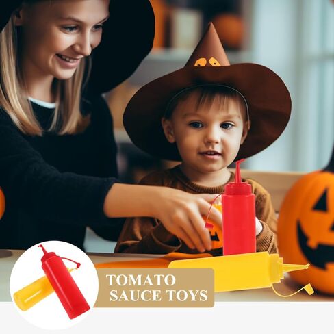 Garneck 2pcs الخردل المزيف وزجاجة Ketchup Teys Prank Toys Novelty Squirt Funny Comply Squirt Bottion for البالغين أطفال عيد الهالوين in Saudi Arabia