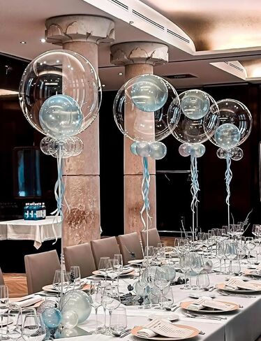 36 Inch Bobo Balloons – Transparent Clear Bubble Balloons for Stuffing with Helium, 12 Pcs Large Balloon for DIY Party Decor, Birthday, Wedding, Baby Shower, Anniversary, Indoor Outdoor Celebration in Saudi Arabia