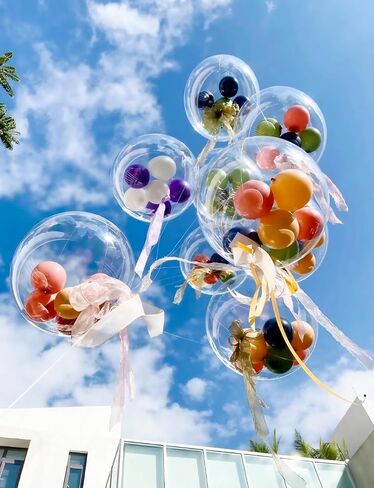 36 Inch Bobo Balloons – Transparent Clear Bubble Balloons for Stuffing with Helium, 12 Pcs Large Balloon for DIY Party Decor, Birthday, Wedding, Baby Shower, Anniversary, Indoor Outdoor Celebration in Saudi Arabia