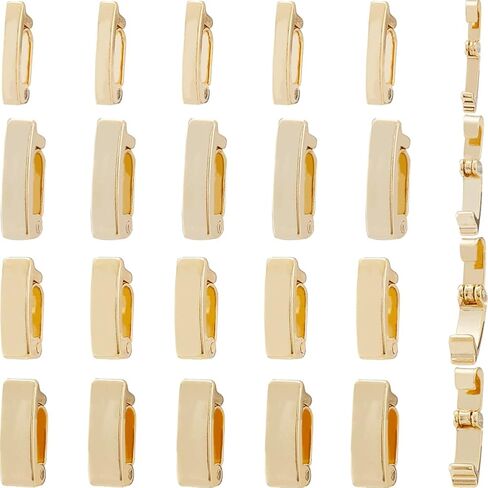 Sunnyclue 1 Box 32pcs 24k طية مطلية الذهب على موسع سوار المشبك ومشابك امتداد قلادة المشابك المقاطع المعدنية لمجوهرات صنع الأساور قلادات النساء. in Saudi Arabia